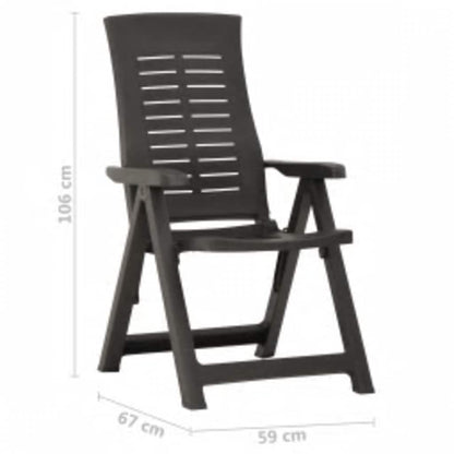 Garden Reclining Chairs 2 pcs Plastic Anthracite