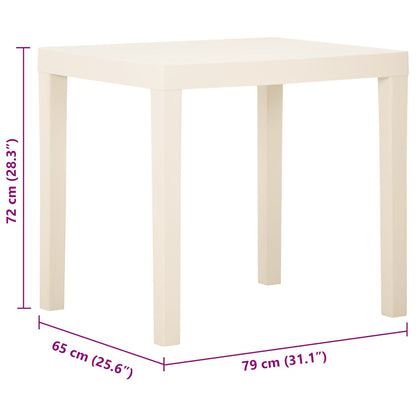 Garden Table White 79x65x72 cm Plastic