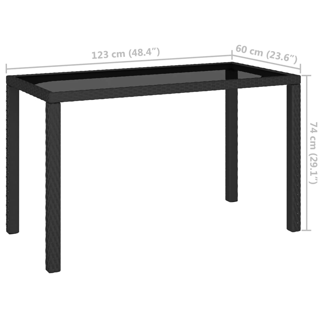 6 Piece Patio Dining Set with Cushions Poly Rattan Black