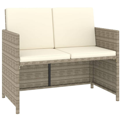 6 Piece Patio Dining Set with Cushions Poly Rattan Beige