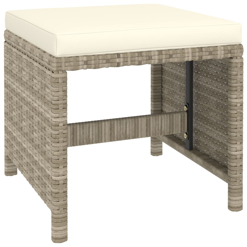 6 Piece Patio Dining Set with Cushions Poly Rattan Beige