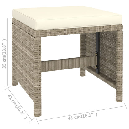 6 Piece Patio Dining Set with Cushions Poly Rattan Beige