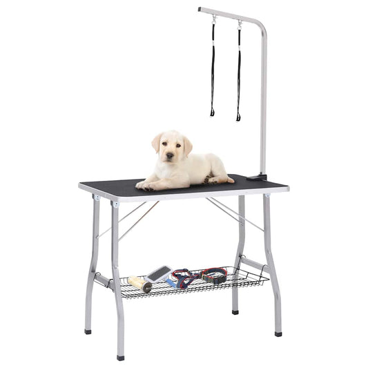 Dog Grooming Table | Black and Silver