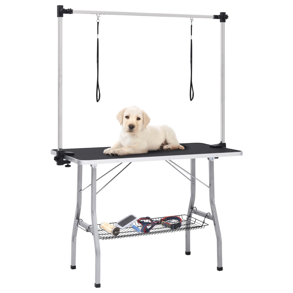 Dog Grooming Table Black and silver