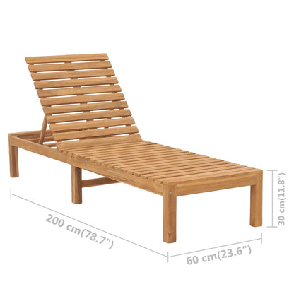 Sun Lounger | Teak | Solid Teak Wood | Standard | Adjustable Armrests