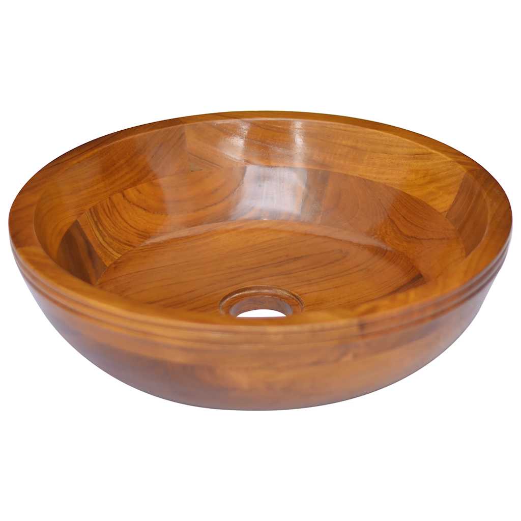 Basin Solid Wood Teak Φ15.7"x3.9"