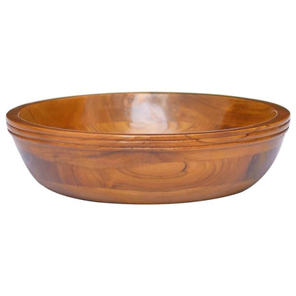 Basin Solid Wood Teak Φ15.7"x3.9"