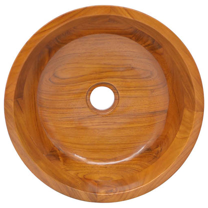 Basin Solid Wood Teak Φ15.7"x3.9"