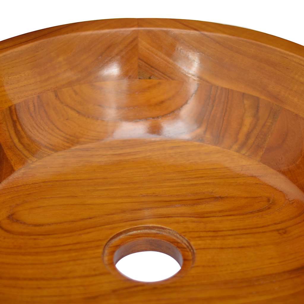 Basin Solid Wood Teak Φ15.7"x3.9"