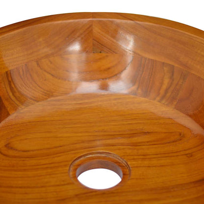 Basin Solid Wood Teak Φ15.7"x3.9"