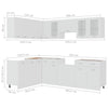 11 Piece Kitchen Cabinet Set Lyon White Engineered Wood