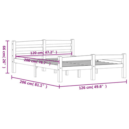 Bed Frame | Natural Wood | Solid pinewood, plywood | 120x200 cm