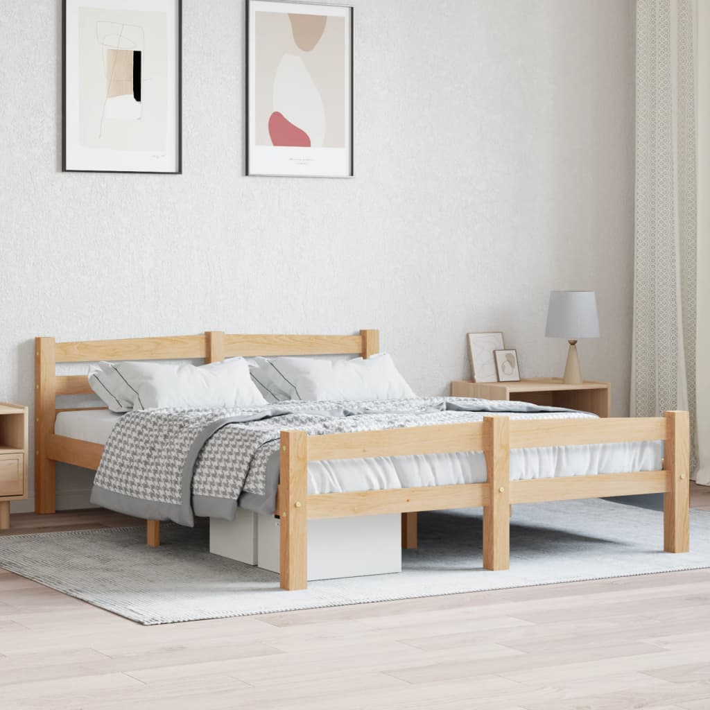 Bed Frame | Natural Wood | Solid pinewood, plywood | 120x200 cm