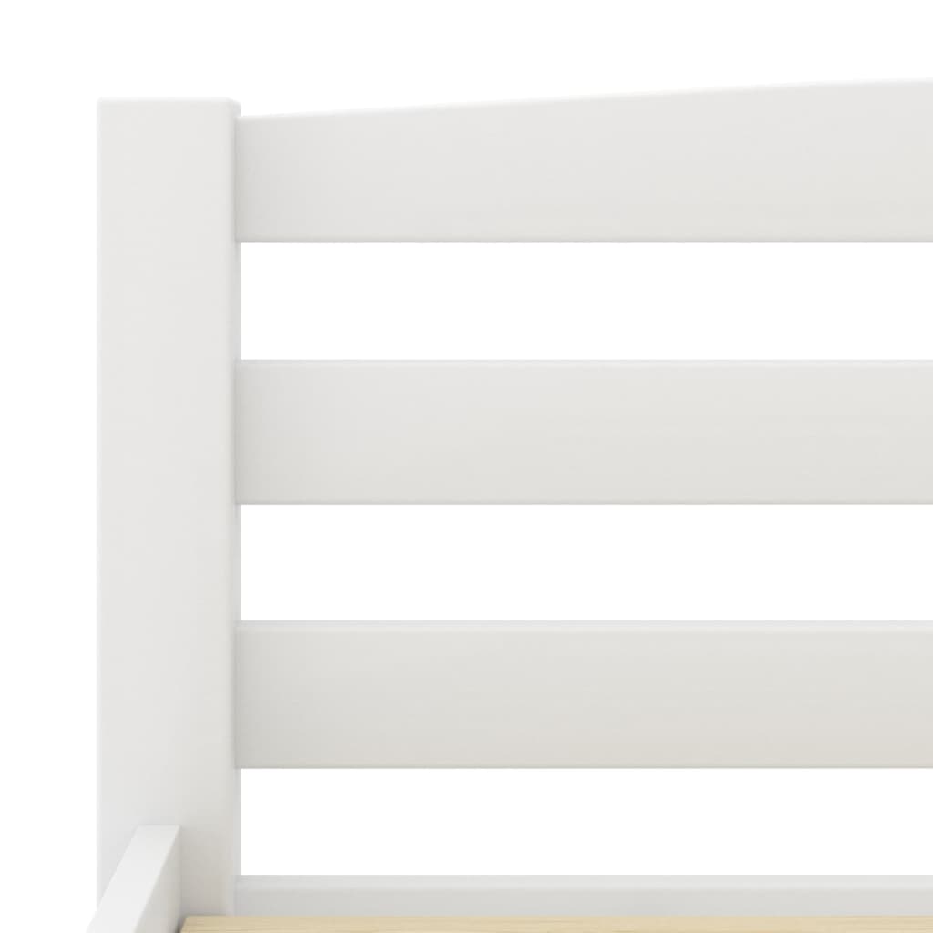 Bed Frame without Mattress White Solid Pinewood 100x200 cm