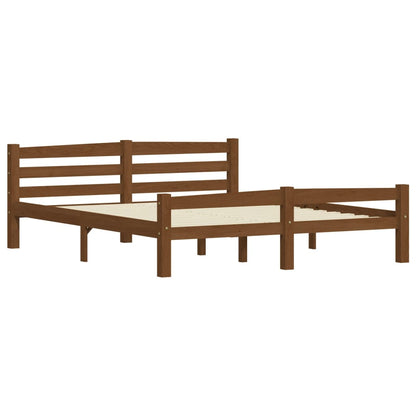 Bed Frame | Honey Brown | Solid Pine Wood, Plywood | Double Size