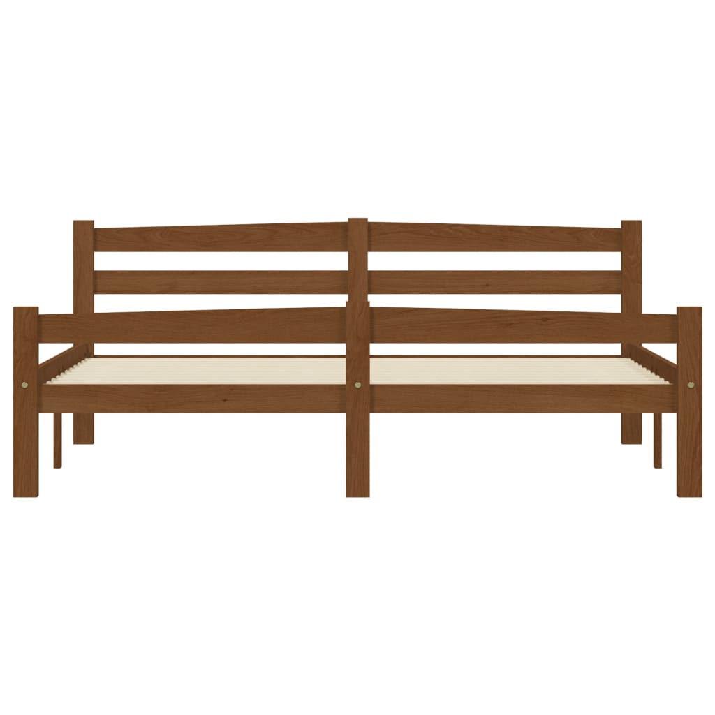 Bed Frame | Honey Brown | Solid Pine Wood, Plywood | Double Size