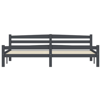 Bed Frame | Dark grey | Solid pinewood, plywood | Double | Durable