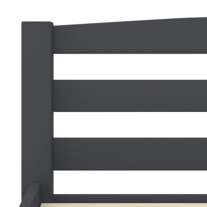 Bed Frame | Dark grey | Solid pinewood, plywood | Double | Durable