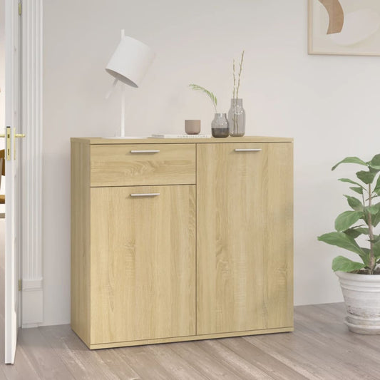 Sideboard | Sonoma oak | Engineered wood | 80 x 36 x 75 cm | Sideboard