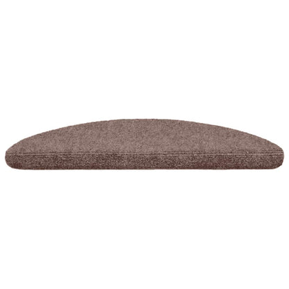 Stair Mats Self-adhesive 10 pcs 56x17x3 cm Light Brown Half Round