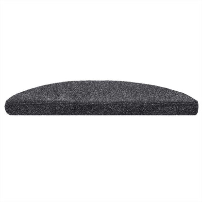 Stair Mats Self-adhesive 5 pcs 56x17x3 cm Dark Grey Half Round