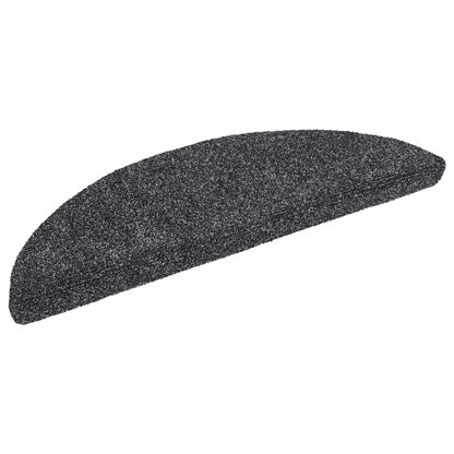 Stair Mats Self-adhesive 10 pcs 56x17x3 cm Dark Grey Half Round