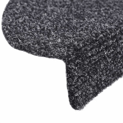 Stair Mats Self-adhesive 10 pcs 56x17x3 cm Dark Grey Half Round