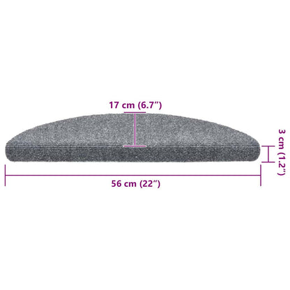 Self-adhesive Stair Mats 10 pcs Light Grey 56x17x cm Needle Punch