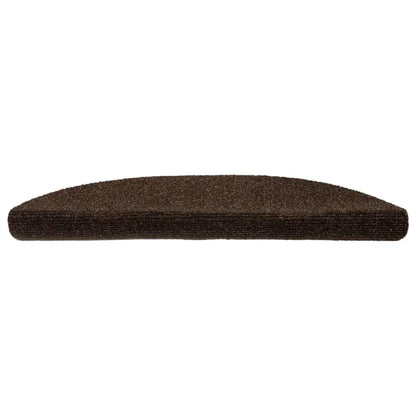Stair Mats Self-adhesive 5 pcs 56x17x3 cm Brown Half Round