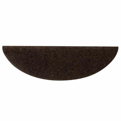 Stair Mats Self-adhesive 10 pcs 56x17x3 cm Brown Half Round