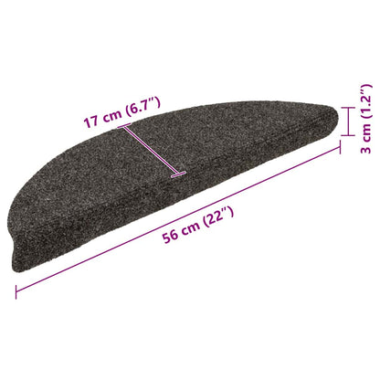 Stair Mats Self-adhesive 5 pcs 56x17x3 cm Anthracite Half Round