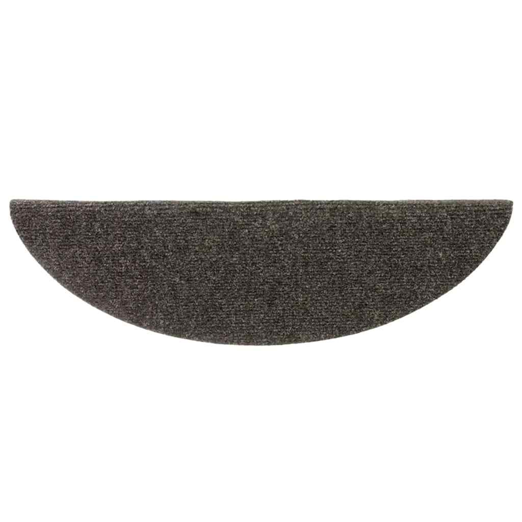 Stair Mats Self-adhesive 10 pcs 56x17x3 cm Anthracite Half Round