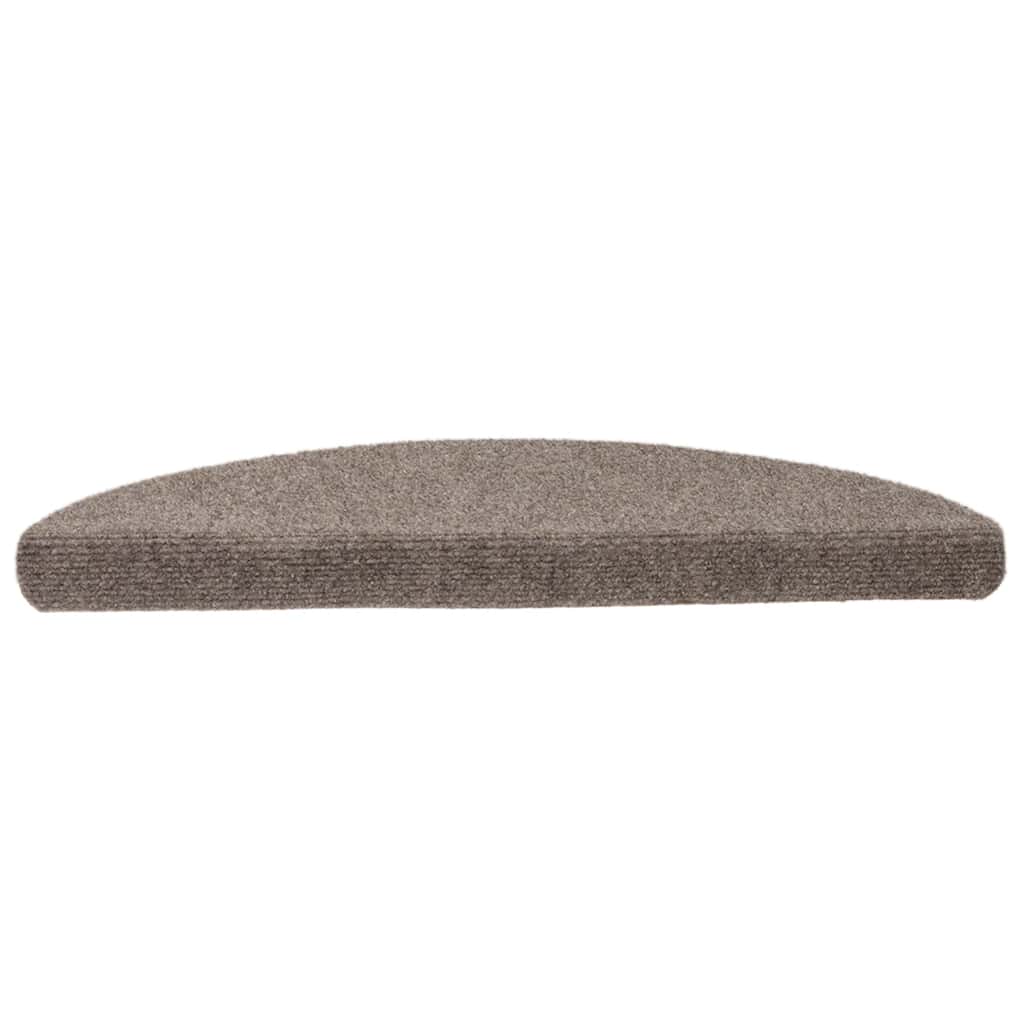 Stair Mats Self-adhesive 5 pcs 56x17x3 cm Beige Half Round