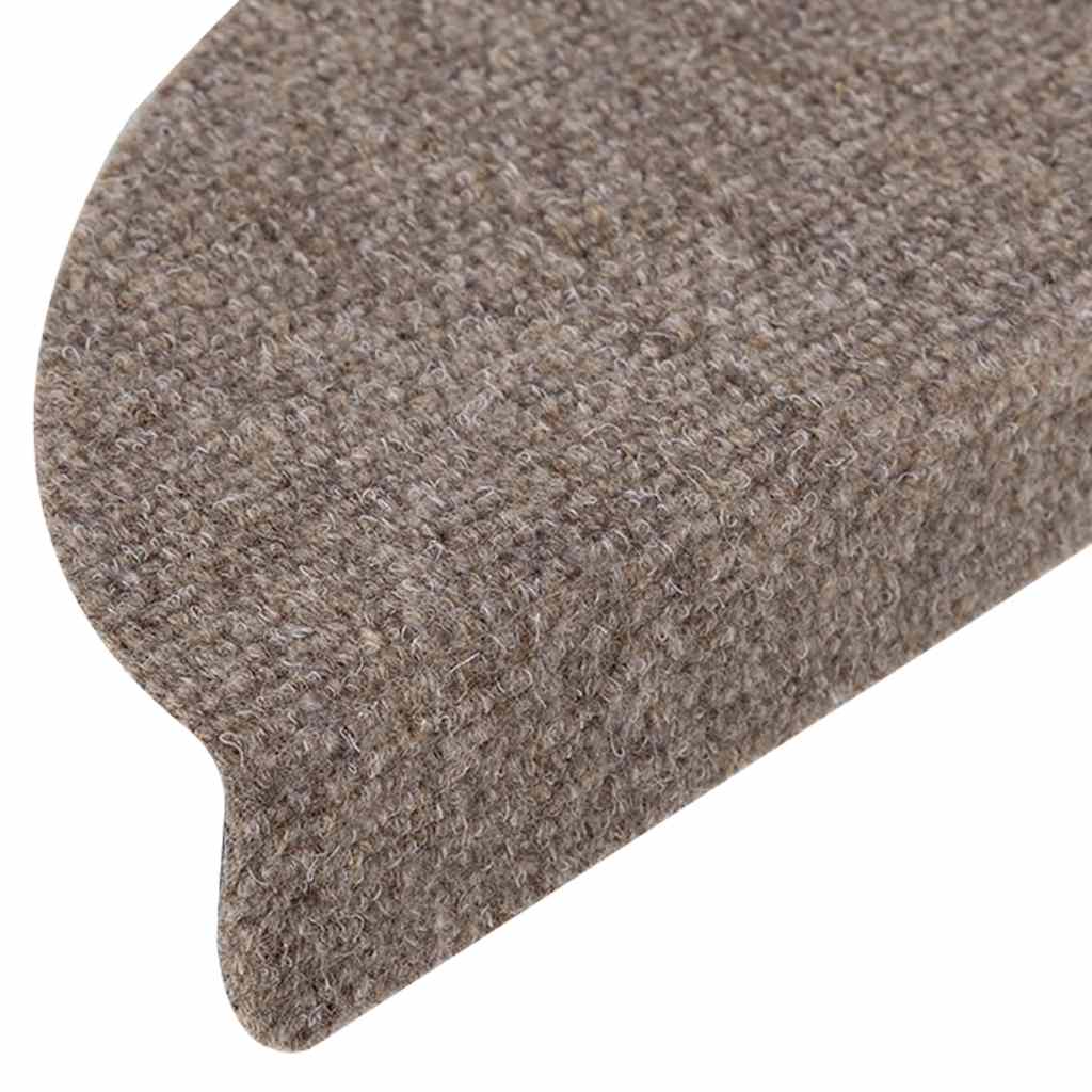 Stair Mats Self-adhesive 5 pcs 56x17x3 cm Beige Half Round