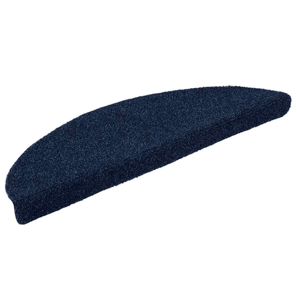 Stair Mats Self-adhesive 5 pcs 56x17x3 cm Navy Half Round