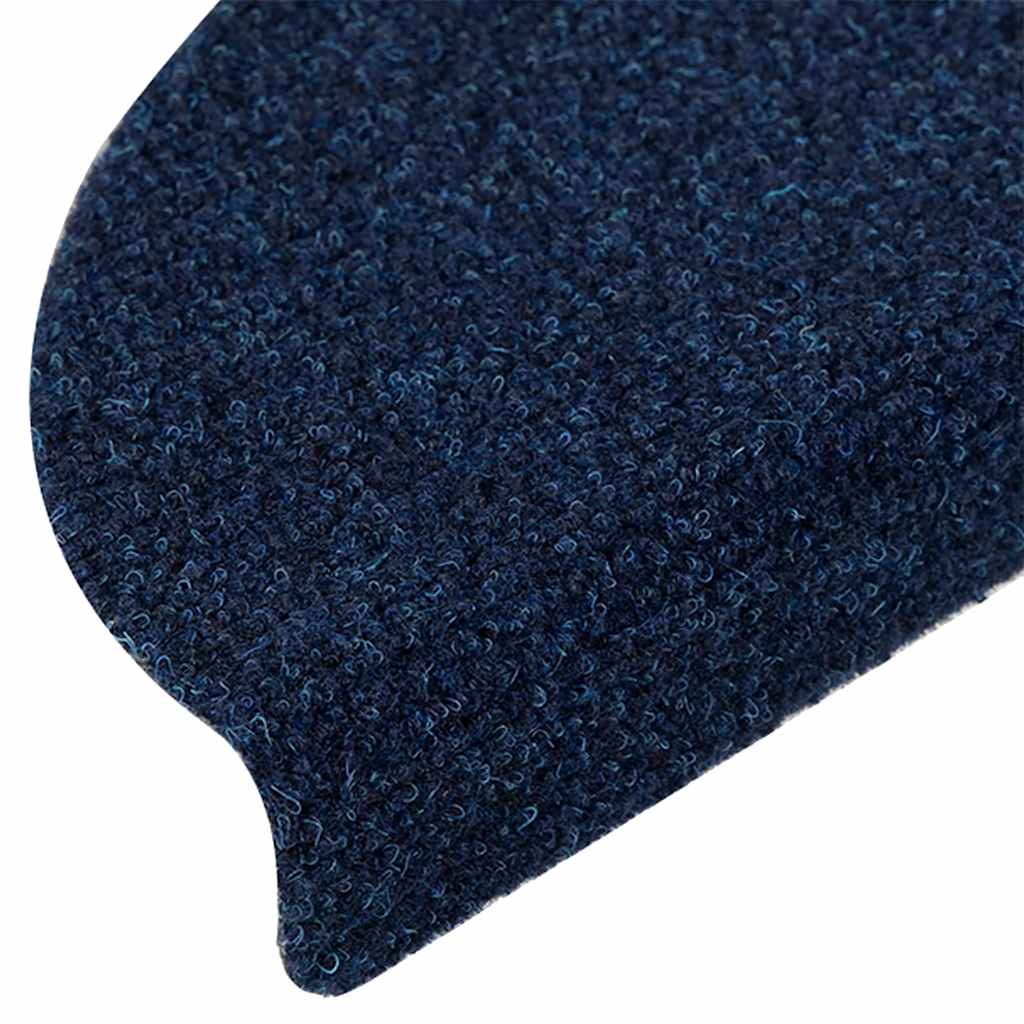 Stair Mats Self-adhesive 5 pcs 56x17x3 cm Navy Half Round