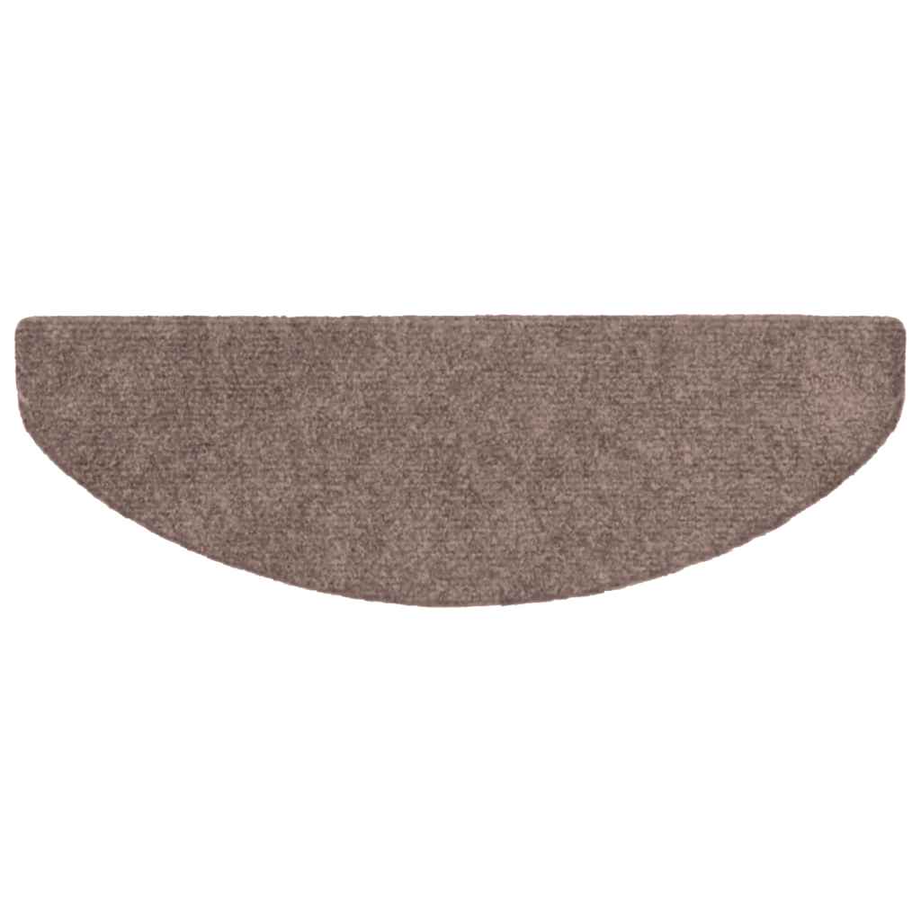 Stair Mats Self-adhesive 5 pcs 65x21x4 cm Light Brown Half Round Large
