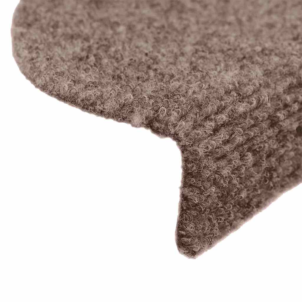 Stair Mats Self-adhesive 5 pcs 65x21x4 cm Light Brown Half Round Large