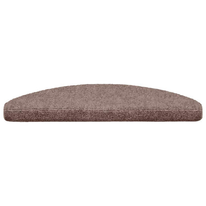 Stair Mats Self-adhesive 10 pcs 65x21x4 cm Light Brown Half Round Large