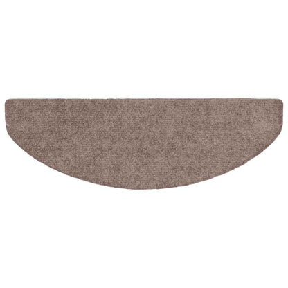Stair Mats Self-adhesive 10 pcs 65x21x4 cm Light Brown Half Round Large