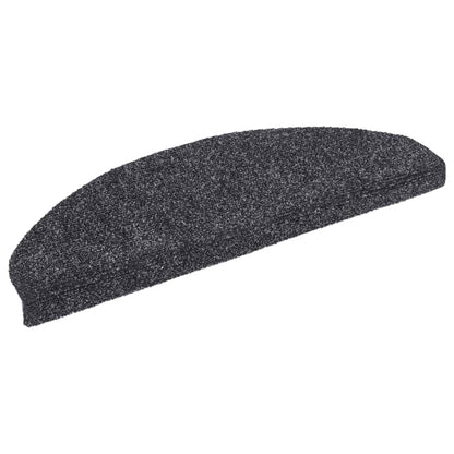 Stair Mats Self-adhesive 5 pcs 65x21x4 cm Dark Grey Half Round Large