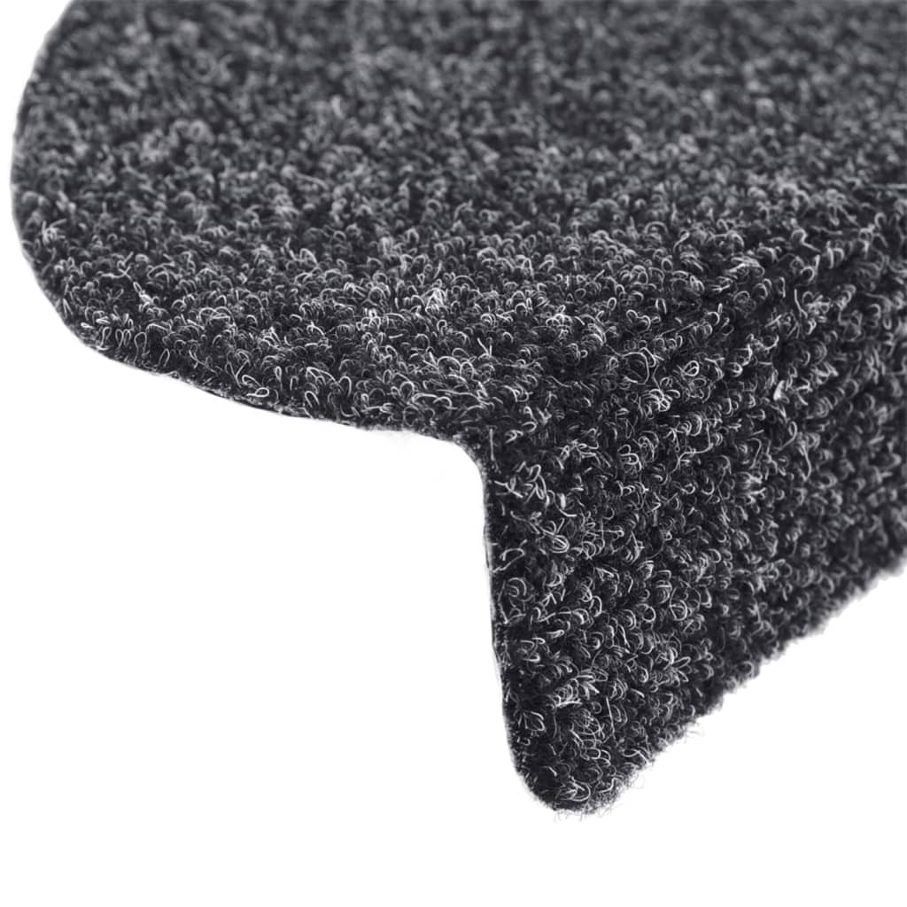 Stair Mats Self-adhesive 10 pcs 65x21x4 cm Dark Grey Half Round Large