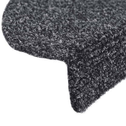Stair Mats Self-adhesive 10 pcs 65x21x4 cm Dark Grey Half Round Large