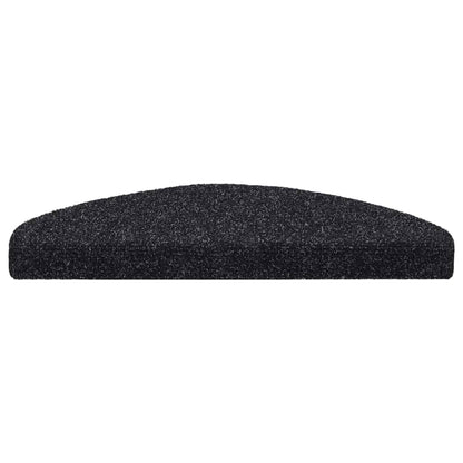 Stair Mats Self-adhesive 5 pcs 65x21x4 cm Black Half Round Large
