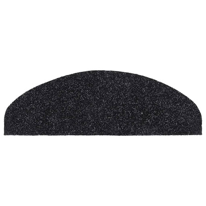 Stair Mats Self-adhesive 5 pcs 65x21x4 cm Black Half Round Large