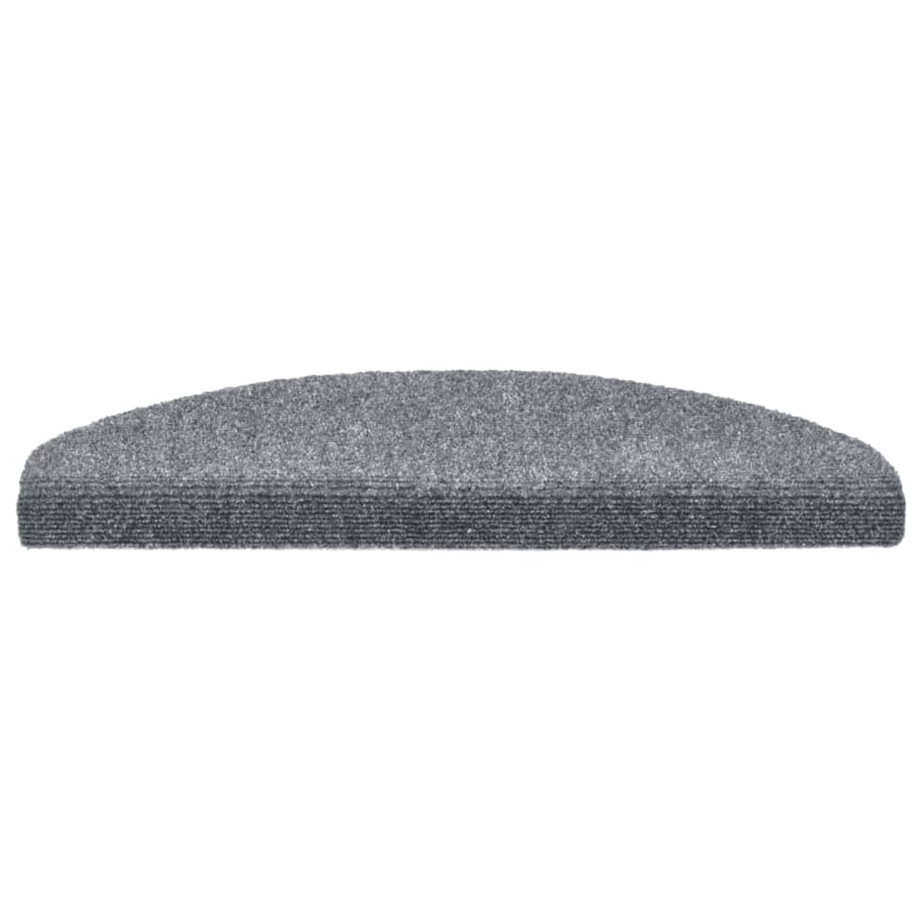 Stair Mats Self-adhesive 10 pcs 65x21x4 cm Light Grey Half Round Large