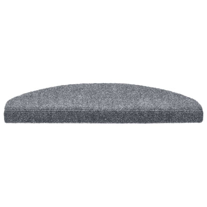 Stair Mats Self-adhesive 10 pcs 65x21x4 cm Light Grey Half Round Large
