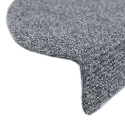 Stair Mats Self-adhesive 10 pcs 65x21x4 cm Light Grey Half Round Large