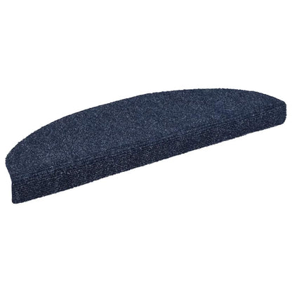 Stair Mats Self-adhesive 5 pcs 65x21x4 cm Blue Half Round Large