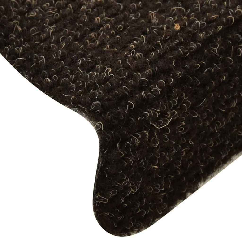 Stair Mats Self-adhesive 10 pcs 65x21x4 cm Dark Brown Half Round Large
